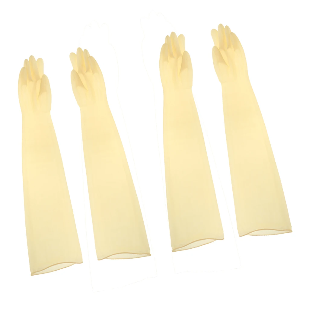 2 Pairs 75cm/30\'\' Anaerobie Glove Box Rubber Work Gloves Long Sleeve Anti Acid