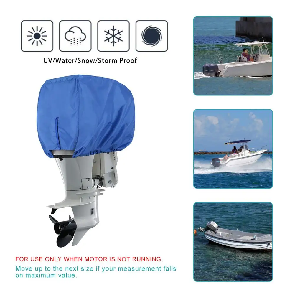 Waterproof Durable Vented Outboard Motor-Boat Engine Protective Cover Dust Cover High Quality Waterproof Oxford Fabric Blue