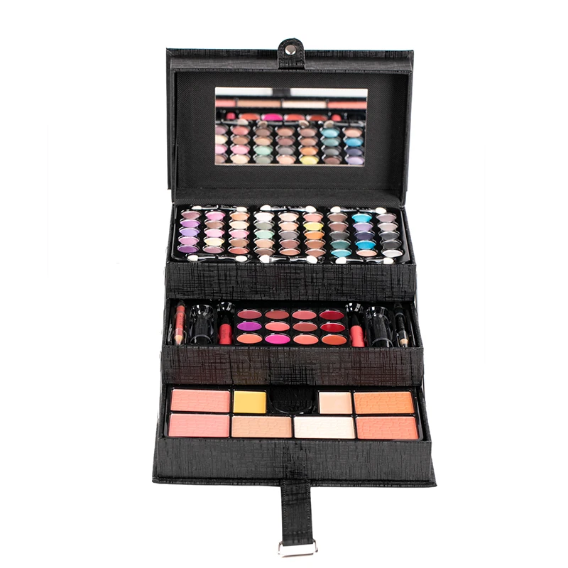 Sombra de ojos profesional portátil, 45 colores, esmalte labial, rubor, maquillaje, base de maquillaje en polvo