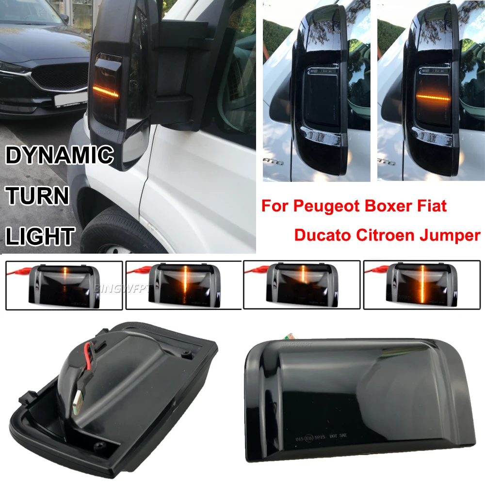 LED Turn Signal Light Side Wing Rearview Mirror Dynamic Blinker Flowing Indicator For CITROEN JUMPER RELAY 2006-2019