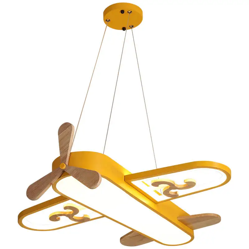 

Cartoon LED Airplane Children's Bedroom Pendant Lights Cute Baby Room Metal Plane Pendant Light Boy's Room Pendant Fixtures