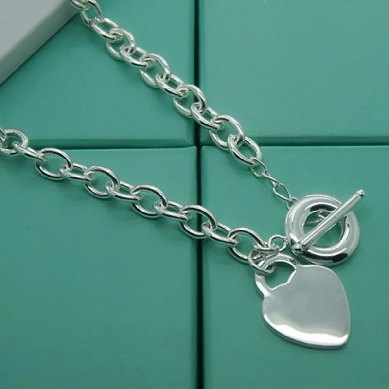 925 Sterling Silver 18 Inch Chain Heart Pendant For Women Wedding Engagement Jewelry Gift