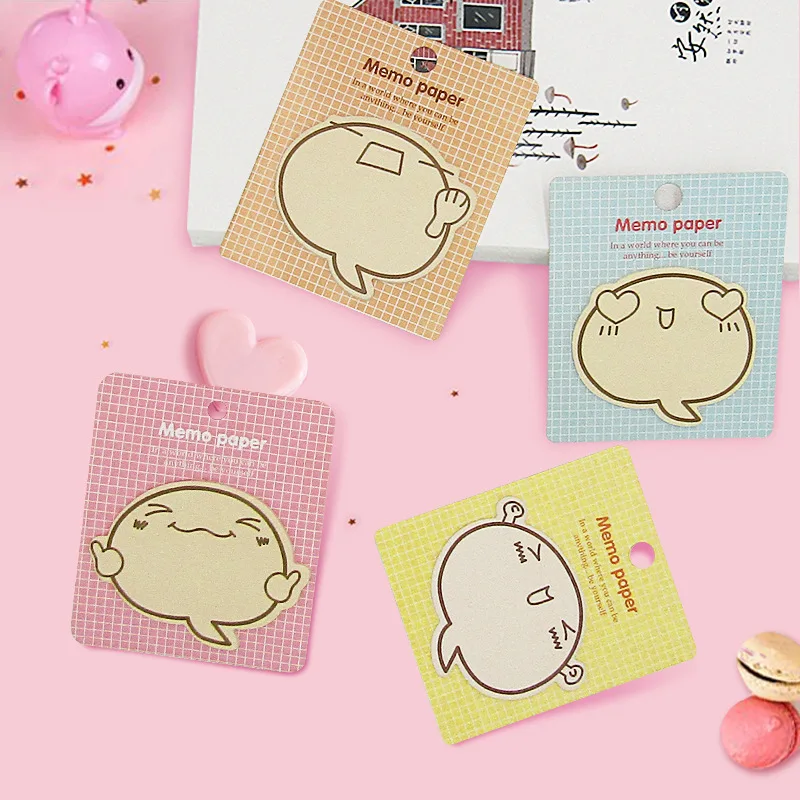 80Pcs Cute Smiley Series Sticky Note Student Message Sticker N Times Memo Pad Scrapbooking School Label Stationery