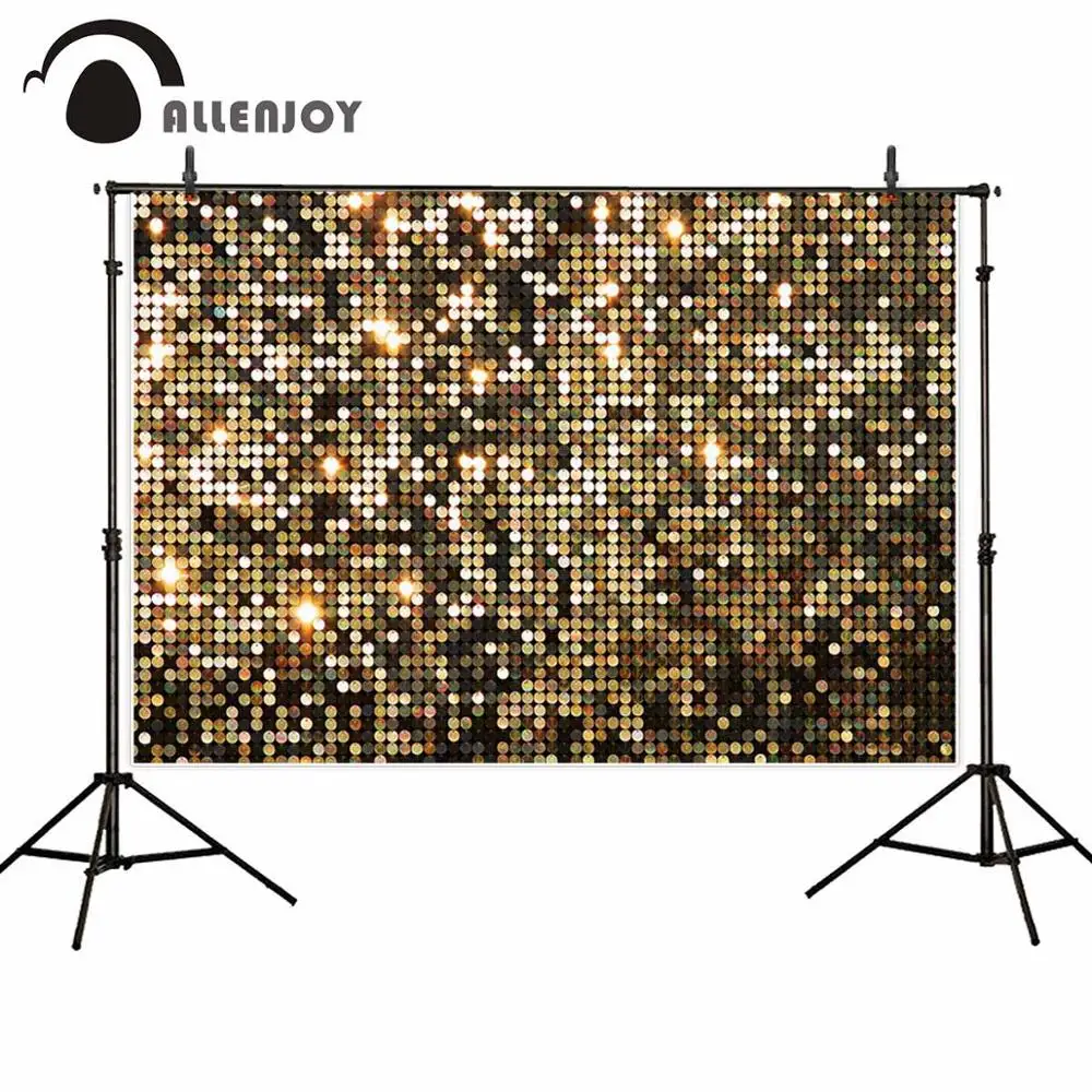 Allenjoy Golden Color Glitter Sequin Backdrop Disco Party Lattice Shine Background Cloth Birthday Wedding Photocall Photobooth