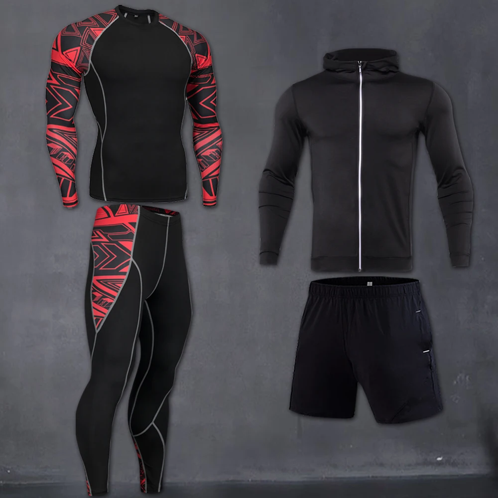 Dry Fit Men's Training Sportswear Suit Gym Fitness Compression Sportswear Jogging Tight Sportswear Quick-drying