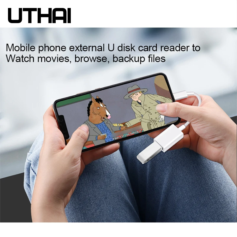 UTHAI J11 Type-C USB 어댑터 USB C OTG 케이블 MacBook Pro Type-C to USB2.0 카드 리더기