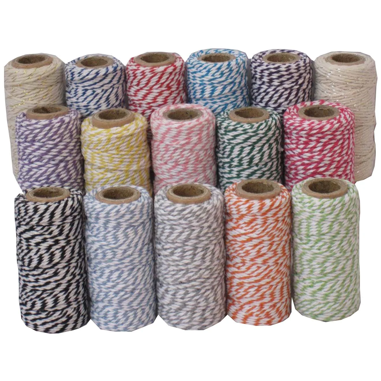 

28pcs/lot 20 kinds color bakers twine, Double color cotton Bakers twine (22yards/spool) for gift packing