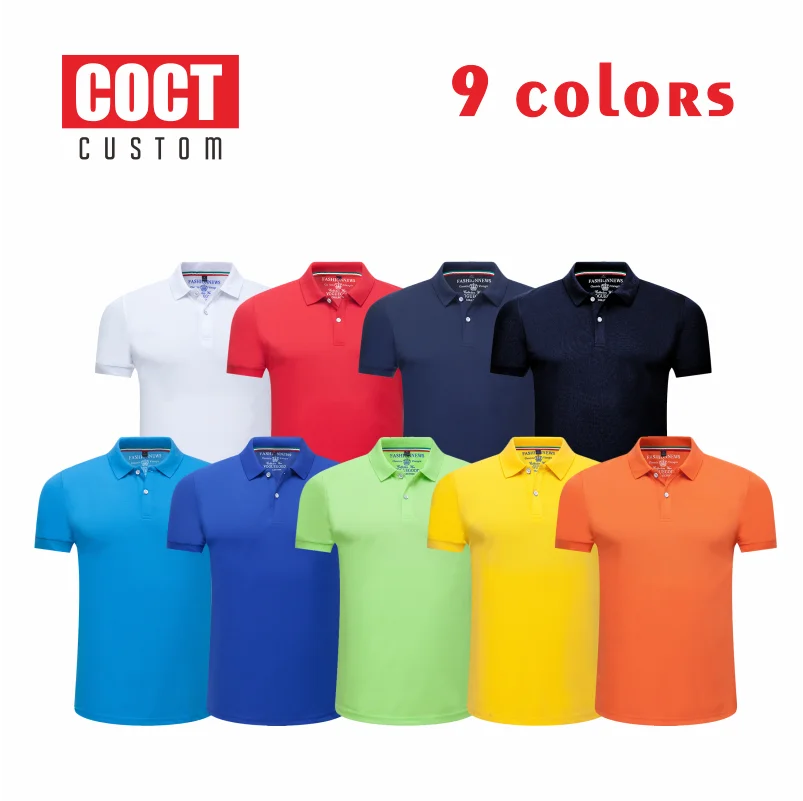 Pure color lapel POLO shirt summer fashion breathable men\'s and women\'s short-sleeved tops custom embroidery printing LOGO 2021