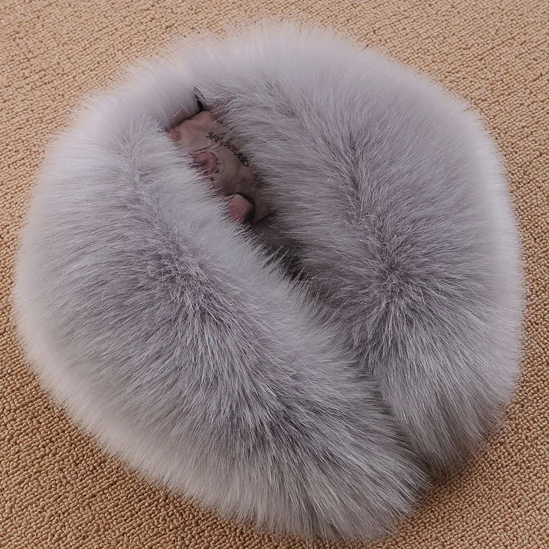 

2020 New Women Fake Collar Autumn Winter Fur Imitation Fox Hair Men And Down Jacket Coat White Big Single Buy Universal