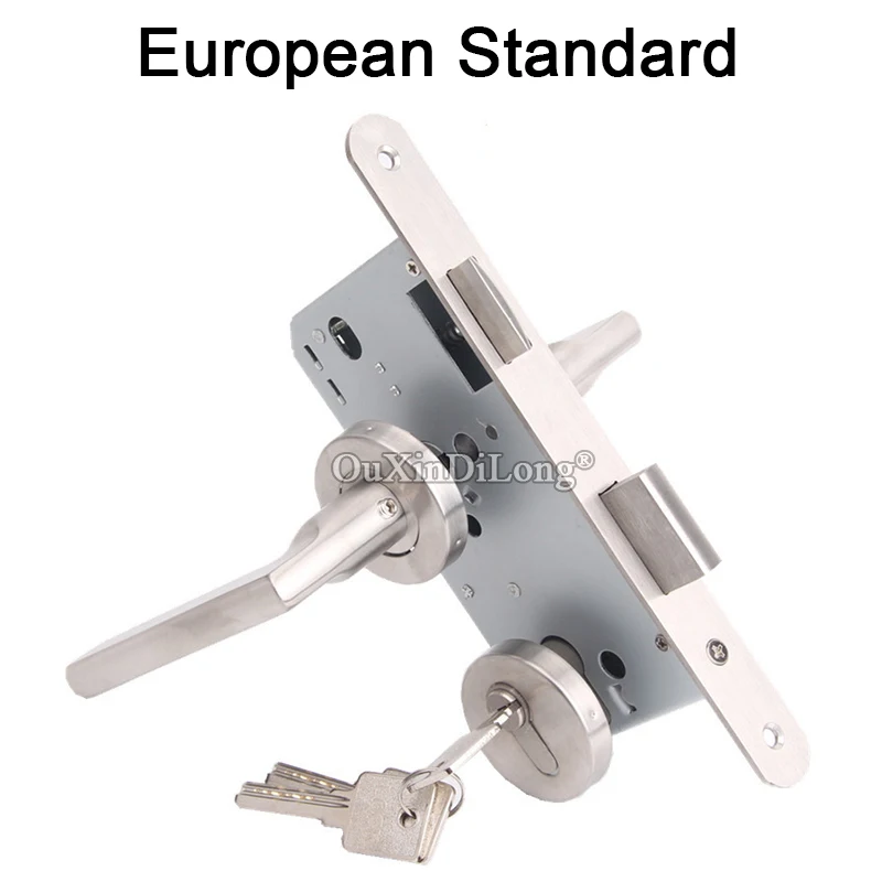 1 STKS Europese Standaard 304 Rvs Split Handvat Slot, Deur Hardware, voor Branddeur Indoor Deur Brandkanaal Deur GF555