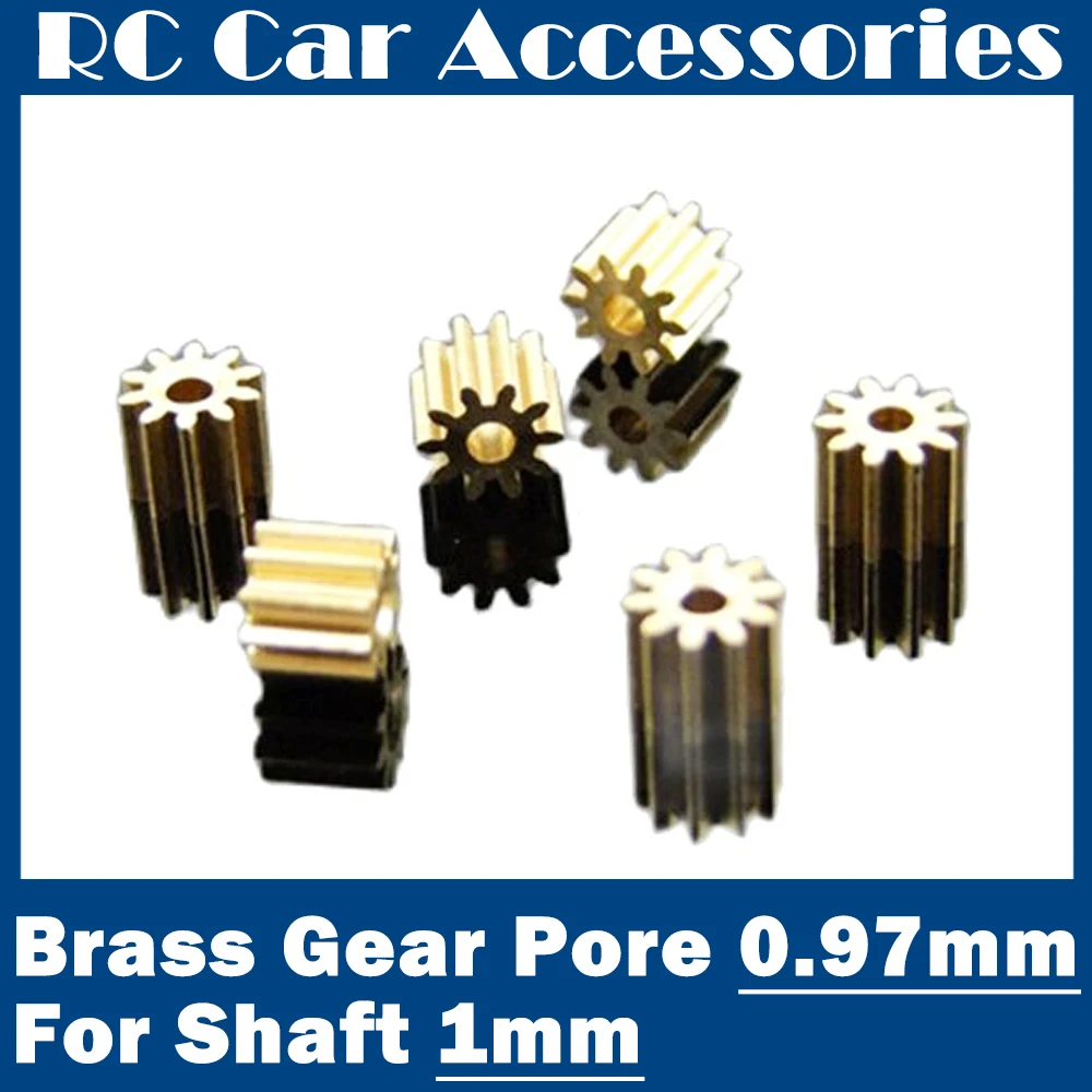 

81A Brass Gear Pore 0.97 mm For Shaft 1mm ( 10 PCS ) 8 Teeth Motor Shaft Gears Modulus 0.4 DIY Toys RC Model Cars