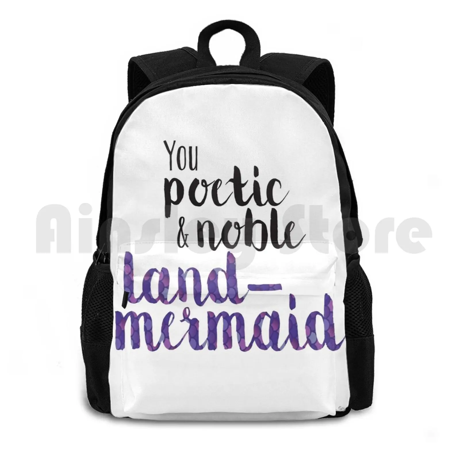 Poetic And Noble Land-Mermaid Outdoor Hiking Backpack Waterproof Camping Travel Mermaid Land Mermaid Leslie Knope Leslie Knope