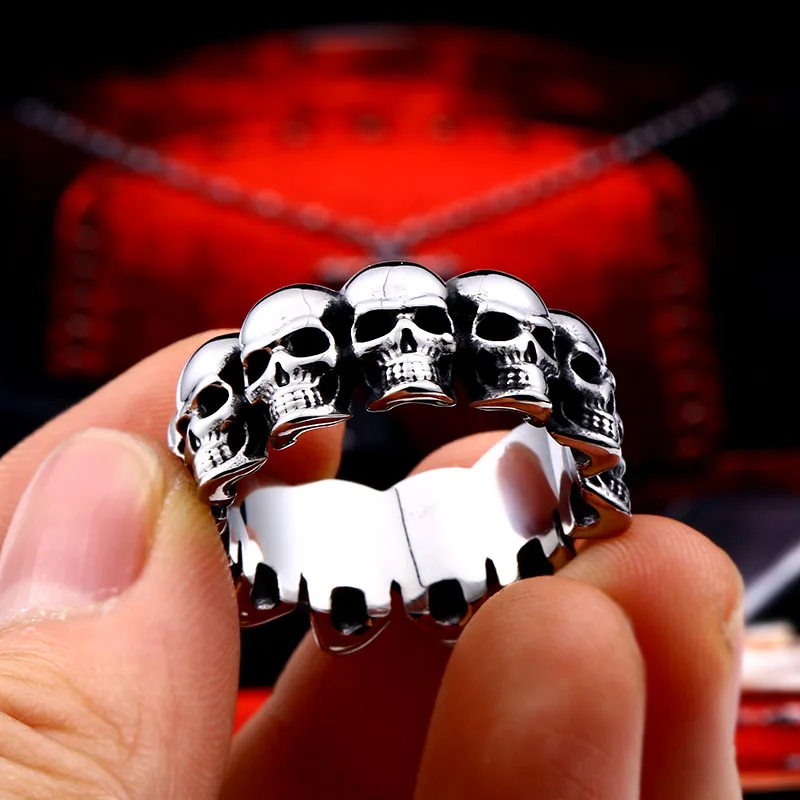 Beier 316L Stainless steel punk party classic skull fashiong jewelry biker Skull wrap men\'s ring BR8-738