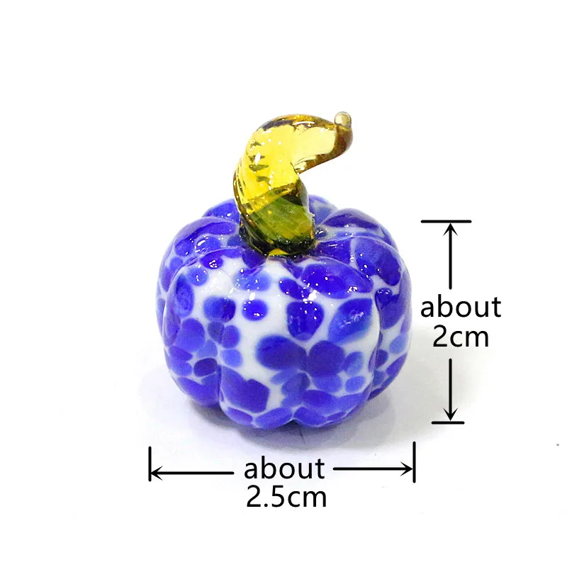 Custom Murano Glass Pumpkin Miniature Figurine Craft Ornaments Colorful Cute Plant Halloween Home Desk Fairy Garden Charms Decor