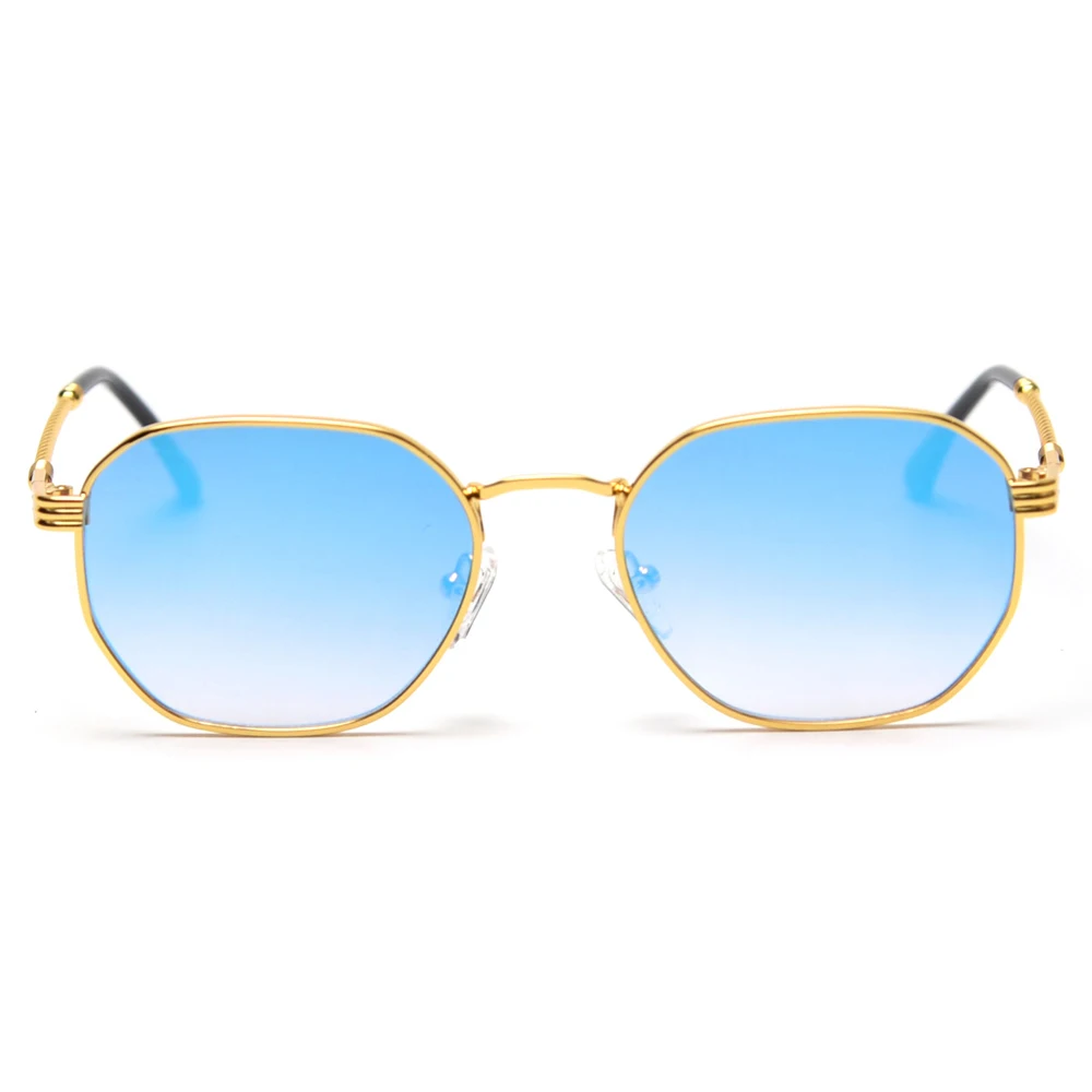 Peekaboo gold metal mirror square frame sunglasses women vintage 2021 blue green male sun glasses for men uv400 high quality