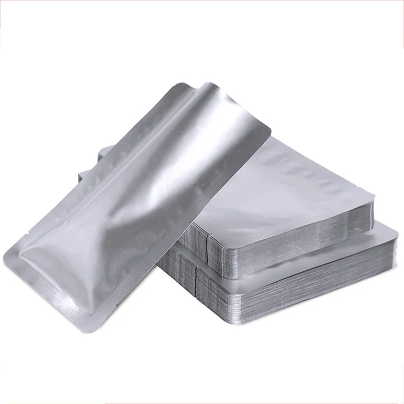 100pcs Silver Vacuum Sealer Aluminum Foil Mylar Heat Seal Bags Storage Pouches For Home Kitchen Tools Oxygen Barrier