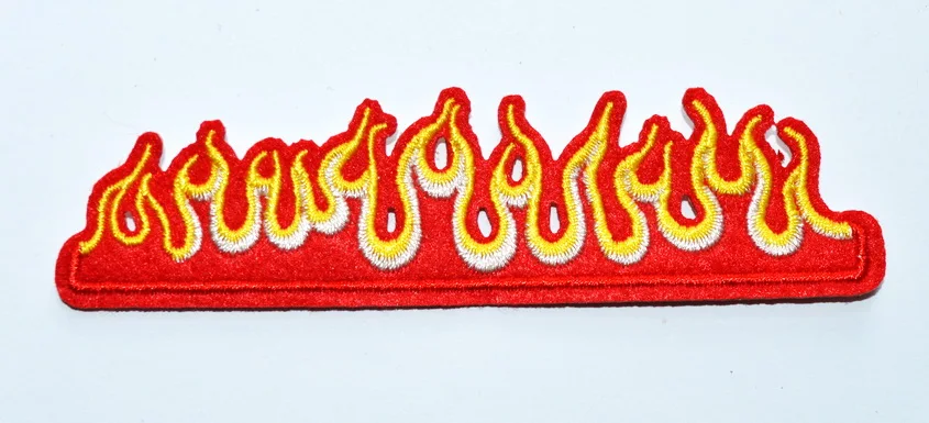 

100x Fire Flame Embroidered Sew On Iron On Patch Badge Fabric Applique Craft Transfer (≈ 10 * 2.5 cm)