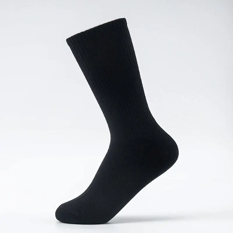 Men\'s Socks Cotton White Black Gray Breathable Long Crew Socks Hosiery Sport Solid Men High Tube Sock Business Classic Male