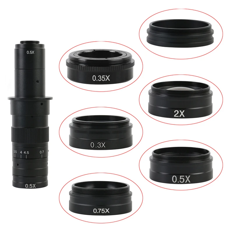 0,3X 0,35X 0,5X 0,75X 1X 2,0X Barlow Hilfs Objektiv Glas Objektiv M42 Für 10A C-MOUNT Objektiv HDMI VGA USB Mikroskop Kamera – Detail 1