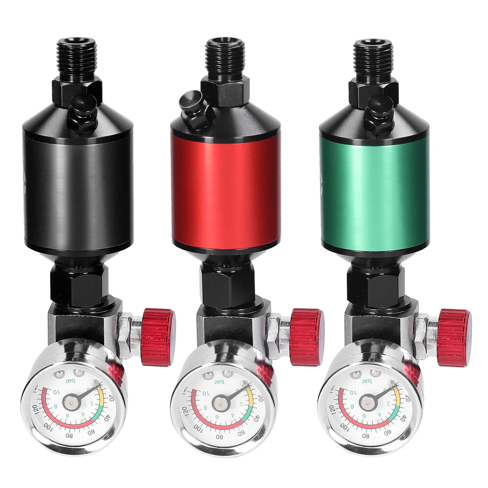 Aluminum Sprayer Regulator Gauge with Air-Filter Set Paint-Spray Filtering Tool Regulator In-Line Water Trap Oil-water Separator