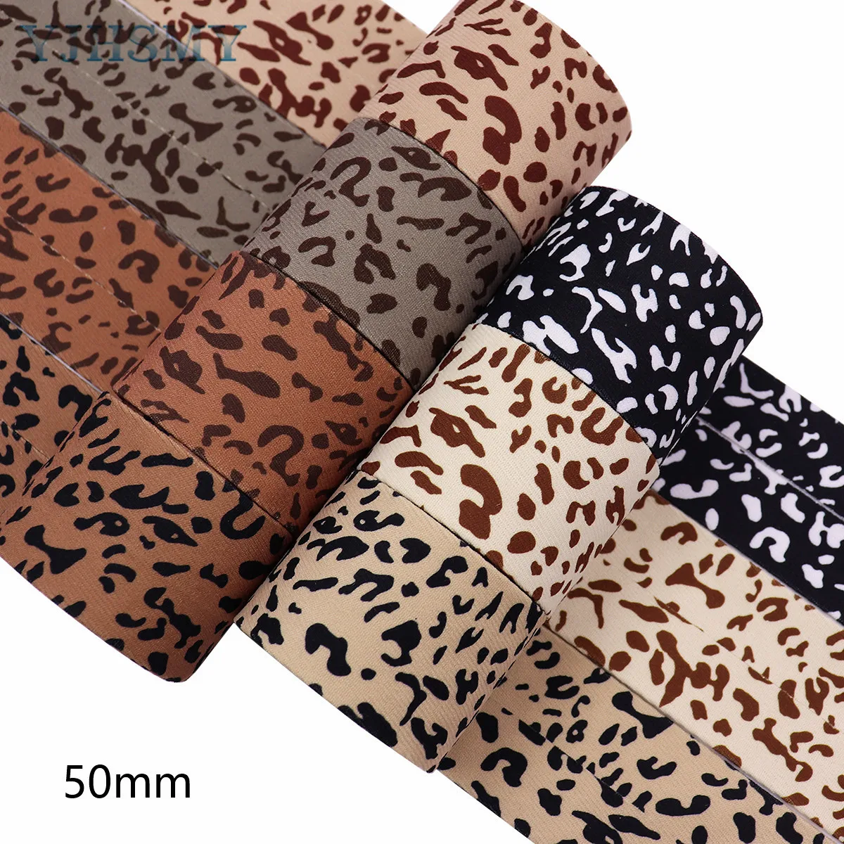 Double Face Fabric Ribbons 5 Yards Leopard Ribbon for Gift Package Wrapping,Floral Design,Hair Bow Clip Making,Crafting,Sewing