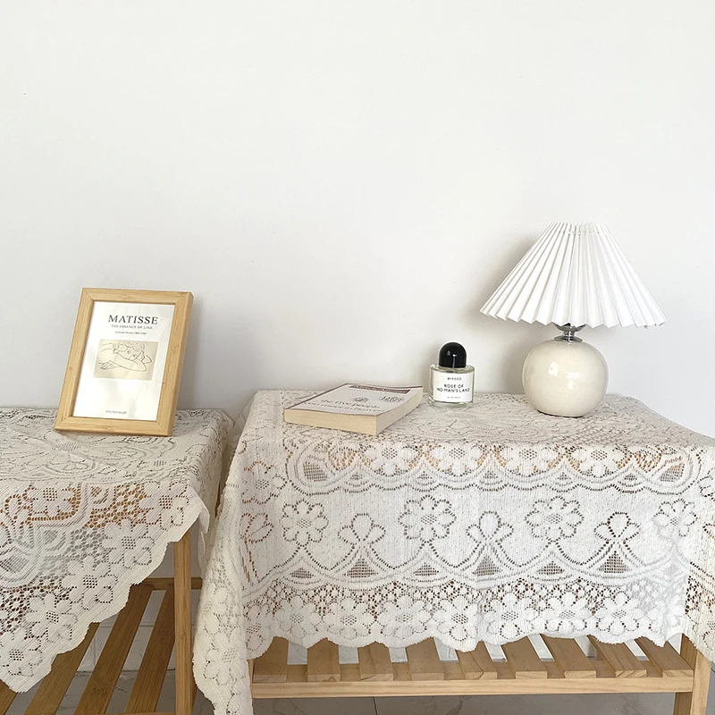 Crocheted tablecloth bedside cover cloth dustproof pad retro art home coffee table placemat