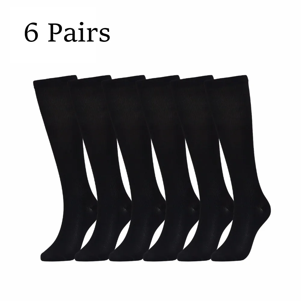 

Vihir 6 Pairs Basic Knee High Compression Socks for Women&Men Athletic Crossfit Running Crew Stockings