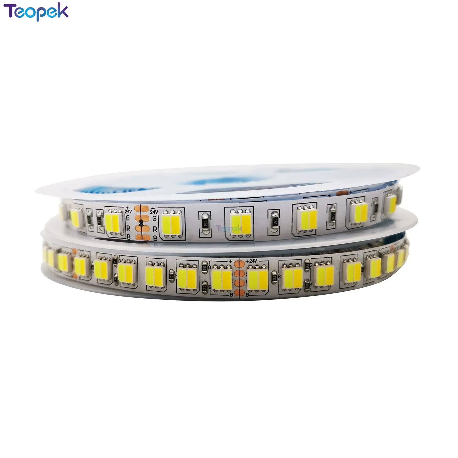 Bande LED à température réglable, 5m, 5050 5025 CCT WW + CW, 60 ou 120 diodes/m, DC12V/24V, étanche IP20/IP65