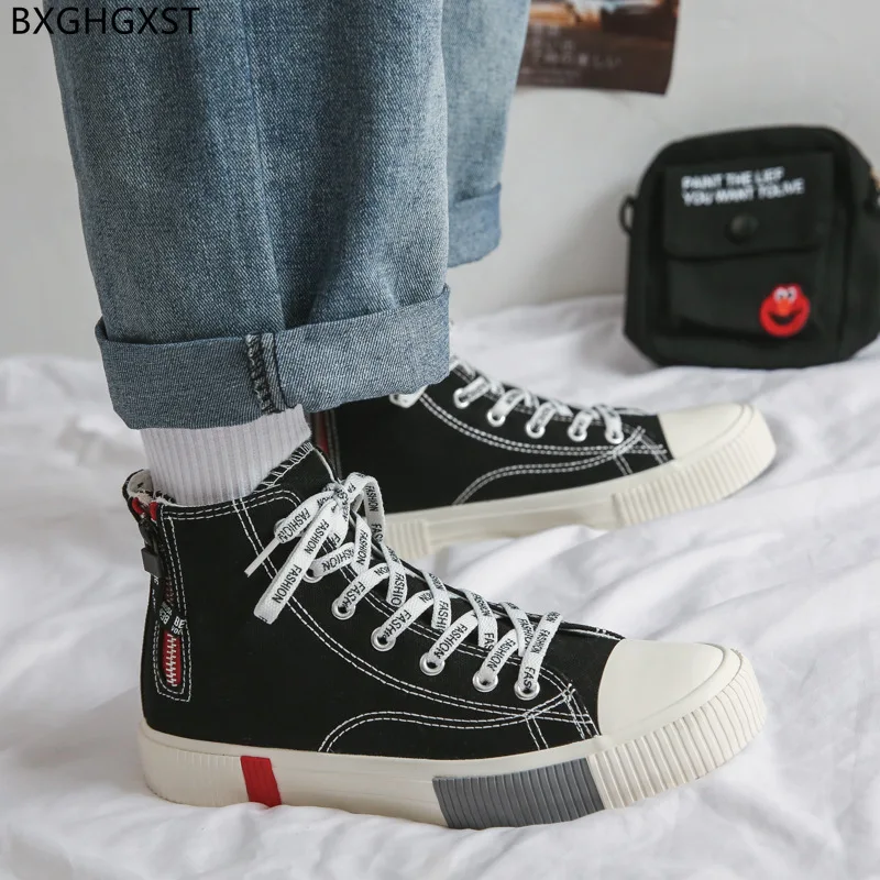 High Top Sneakers Non-leather Casual Shoes Man Canvas Shoes Men Platform Shoes for Man 2024 Vulcanizar Los Zapatos נעליים לגברים