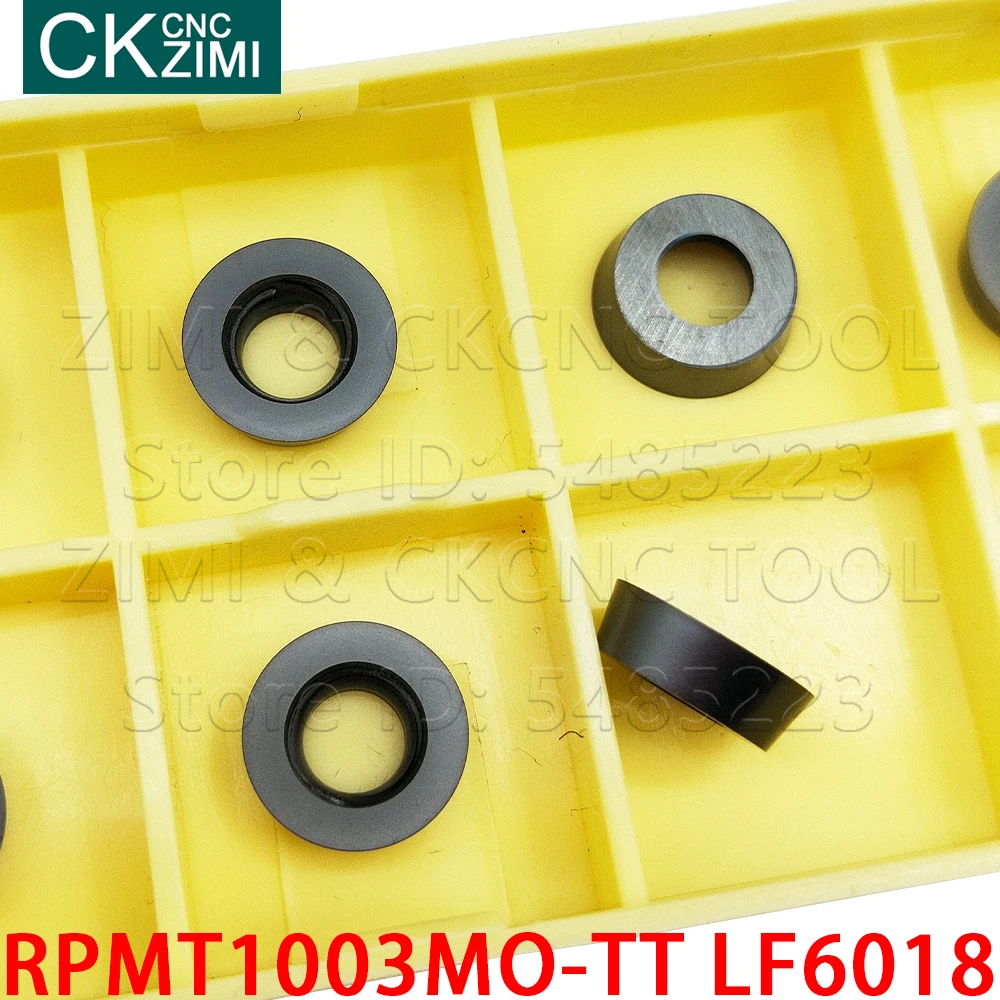 RPMT RPMT1003MO-TT LF6018 초경 인서트 금속 선반 절삭 공구 외부 원형 밀링 인서트 CNC 선반 절단기 공구