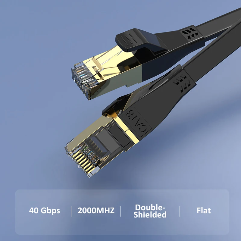 (3 sztuk/partia) RJ45 Ethernet Cat8 płaski kabel CAT 8 Patch sieciowy miękki elastyczny 40G 2000MHz 0.5m 1m 2m 3m 5m