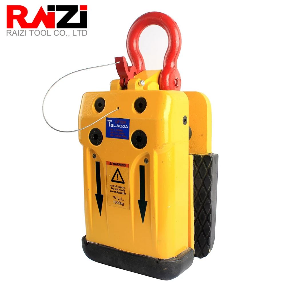 Raizi Stone Slab Lifter with White/Black Rubber Lined Grip Range 15mm-60mm Granite Marble 1000kg Stone Slate Clip Lifting Tools