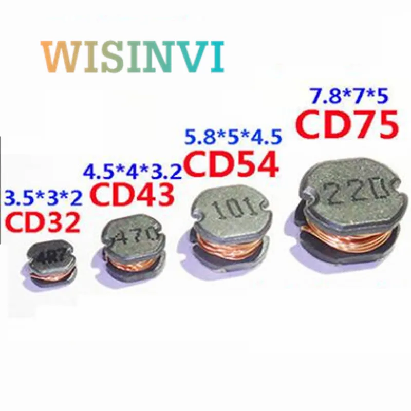 50pcs/lot SMD Power Inductor CD32 CD43 CD54 CD75 10uH 22uH 33uH 47uH 100uH 470uH 100 220 330 470 101 471 5mm 5.2x4.5mm