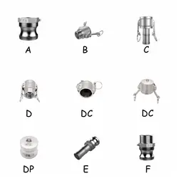 304 Stainless Steel Camlock Fitting A B C D E F DP DC Water Hose Pipe SS304 Quick Connector Release Coupling Plug End Cap