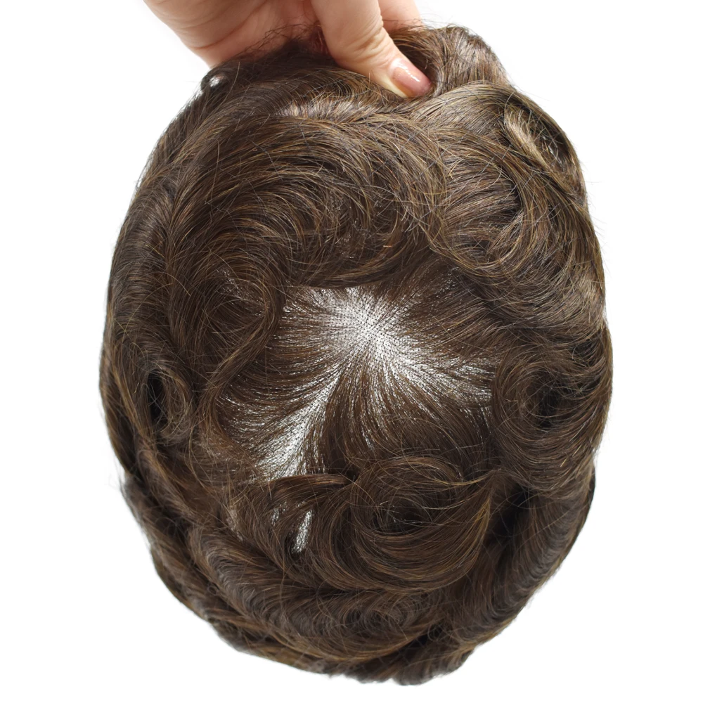 Full French Lace Men Toupee Easy Tape Attached Around Hair Replacement Australia Skin Realistic Hairpieces Wig Manufacturer