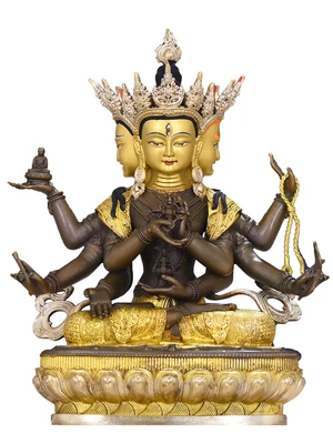 Zunsheng Buddha Mother Statue of Tibet Tantric, Pure Bronze Gilt, Living Room Decoration, Household Idol