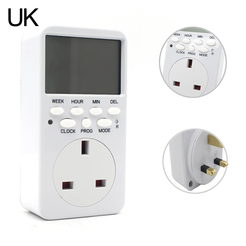 ManHua Electronic Digital Timer Switch 24-hour Cycle EU UK US FR Plug Intelligent Home Timer Socket