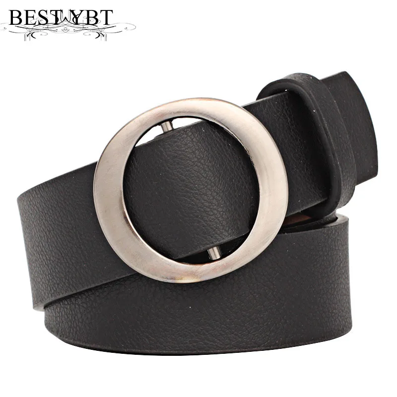 

Best YBT Women Imitation Leather Belt Round Alloy Pin Buckle Belt New Trend Casual Solid Color Fashion Sport Cowboy Women Belt