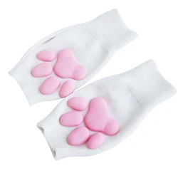 Gants patte de chat 3d en silicone, chaussettes, chaton mignon, sans doigts, pour femmes et filles, noël, halloween, cosplay