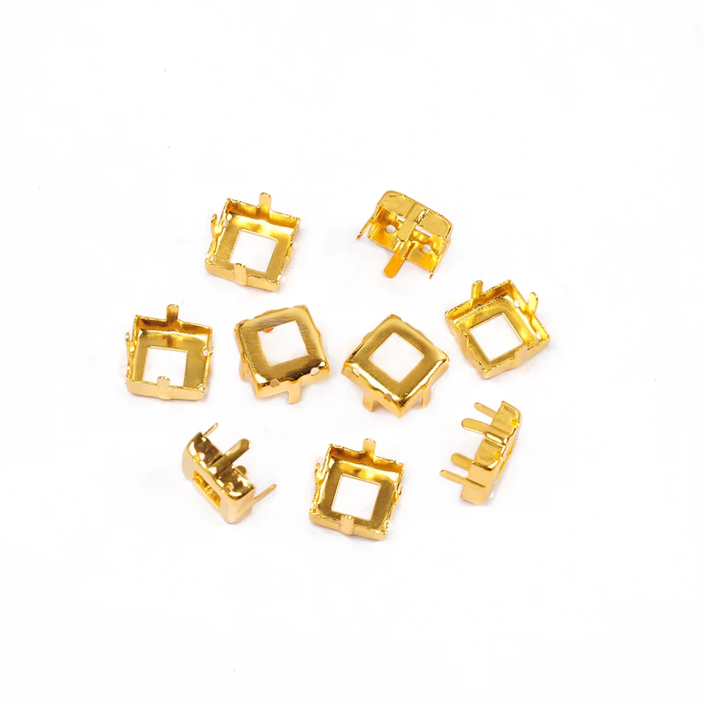 YANRUO 4428 4447 Platz Kupfer K9 Leeren Klaue Einstellungen für Phantasie Steine Silber Gold Fest Set Sockel – Detail 5