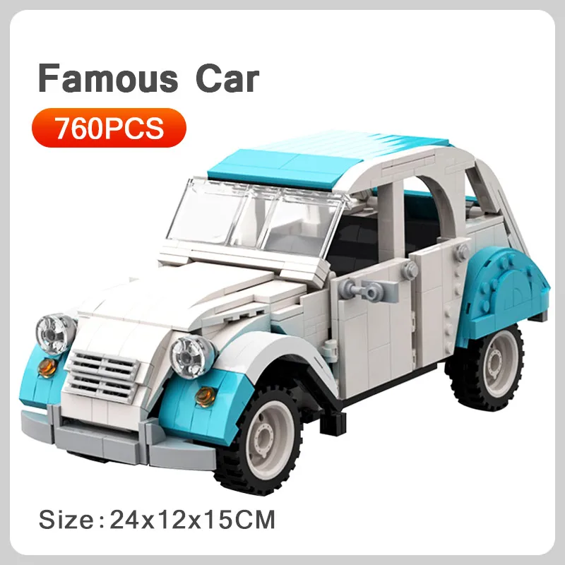 

760pcs MOC Classic Car Collection Model Building Blocks high-tech Vehicle Kids DIY Educational Bricks Toys for Children Xmas Gif