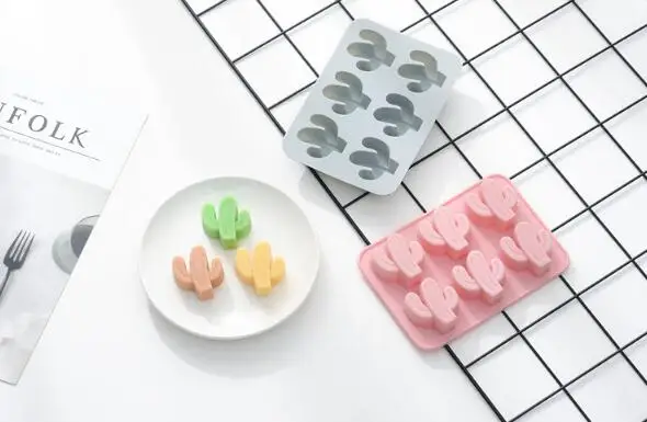 Six Cactus Chocolate Mould Diy Tool Silica Gel Cake Mould Oven Baking Tool