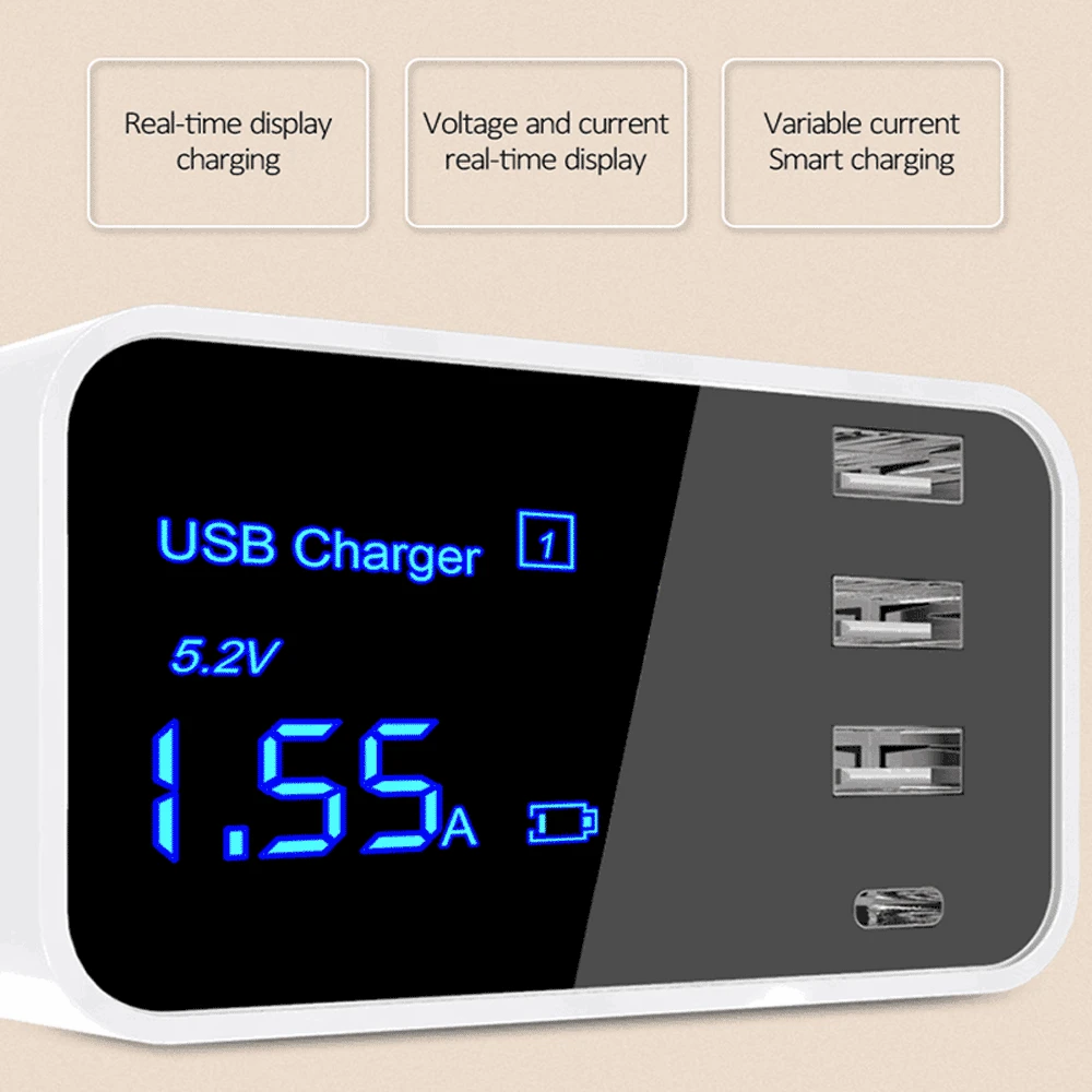 Multi Quick Charger PD Type C USB Charger for Samsung iPhone Huawei Tablet oppo xiaomi Fast Wall Charger US EU UK Plug Adapter