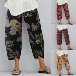 2023 ZANZEA Vintage Harem Pants Women's Print Trousers Casual Floral Long Pantalon Palazzo Female Elastic Waist Turnip Oversized