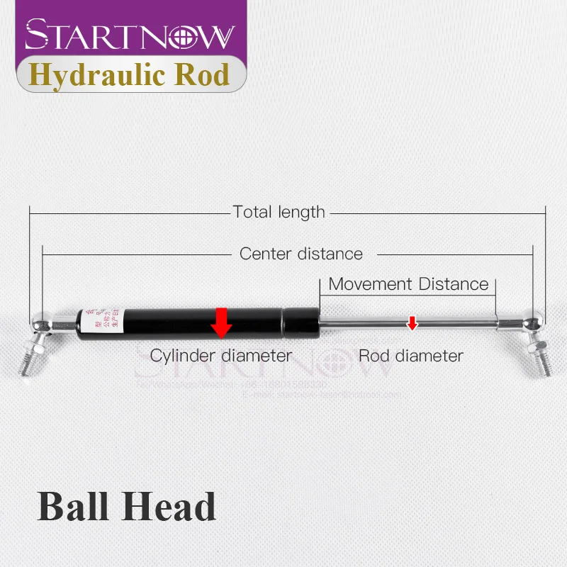 Startnow 18*8mm Hydraulic Support Rod Pneumatic Spring Ejector Rod 300N 400N Hydraulic Rod For Laser Cutter Engraving Machine