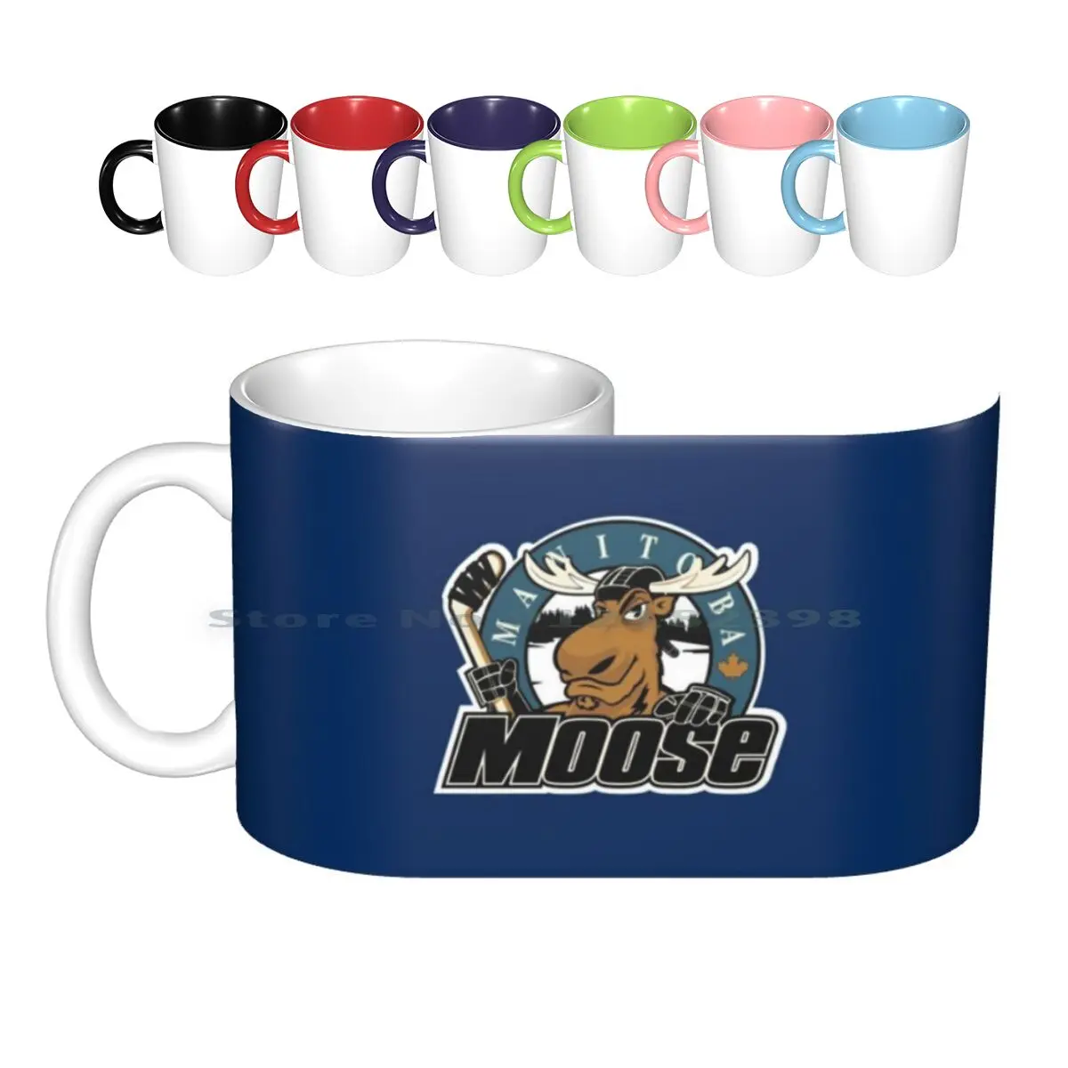 Moose Ceramic Mugs Coffee Cups Milk Tea Mug Moose Fans Moose Logo Hockey Fans Hockey Lovers Hockey Mom Hockey Dad Sporty For