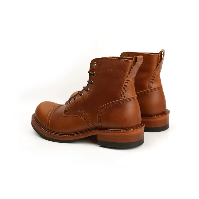 Nuovo Designer Vintage giapponese utensili fatti a mano da uomo scarpe Casual pelle di mucca punta tonda ali stivaletti stivali da moto inverno