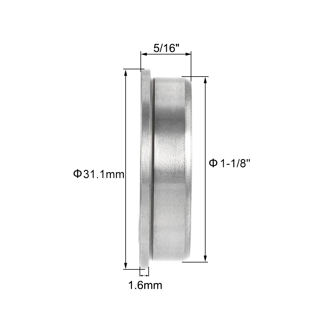 Uxcell FR8-2RS كورة شفة تحمل 1/2 "x1-1/8" x5/16 "مزدوجة مختومة الكروم الصلب تحمل 2 قطعة