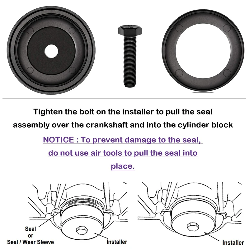 7834 Rear Crankshaft Seal Installer , No. 303-5524 for Ford 1993–1997 Aerostar; 1993–2004 Ranger & Explorer W/ 4.0L V6 Engine