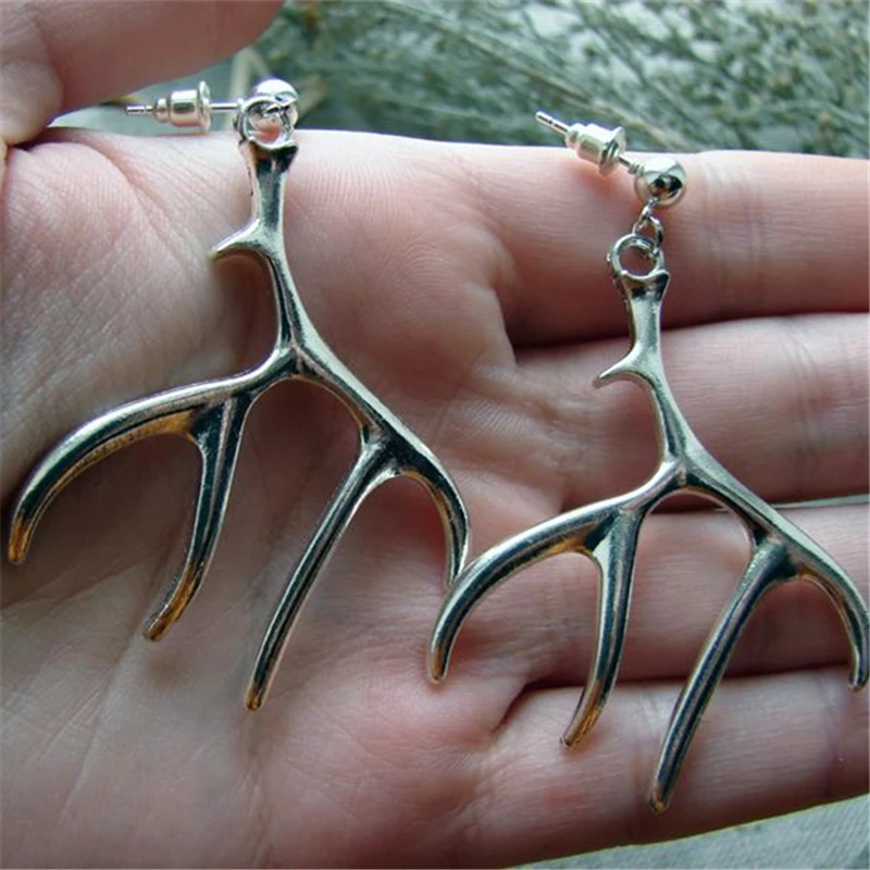 Elk Antler Horns earrings mystic gothic jewelry antlers branches twig witch celtic Pagan Wiccan witchy Horn Goddess earrings